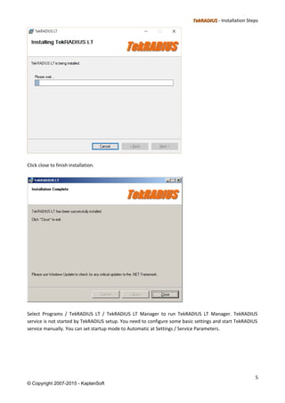 TekRADIUS Installation step by step | DOC