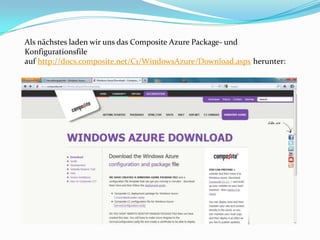 Als nächstes laden wir uns das Composite Azure Package- und
Konfigurationsfile
auf http://docs.composite.net/C1/WindowsAzure/Download.aspx herunter:
 