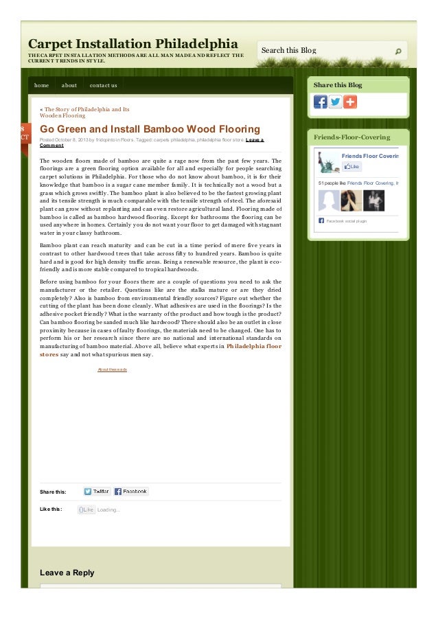 Go Green And Install Bamboo Wood Flooring