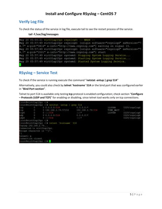 Sanity Check Rsyslog Install and Configure RSyslog – CentOS 7 / RHEL 7 | PDF