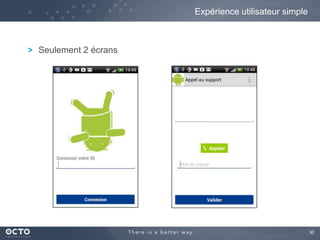 30
Expérience utilisateur simple
Seulement 2 écrans
 