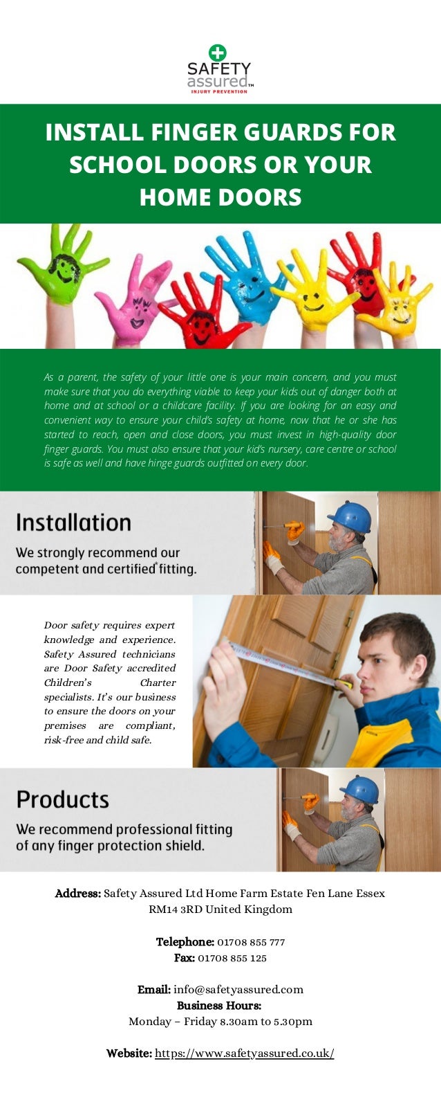 Install finger guards for school doors or your home doors