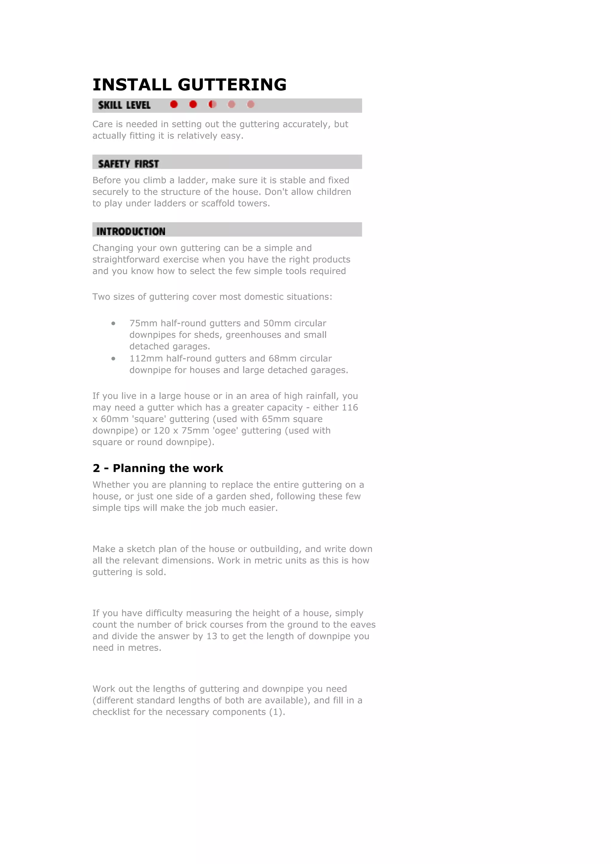 Install guttering | PDF