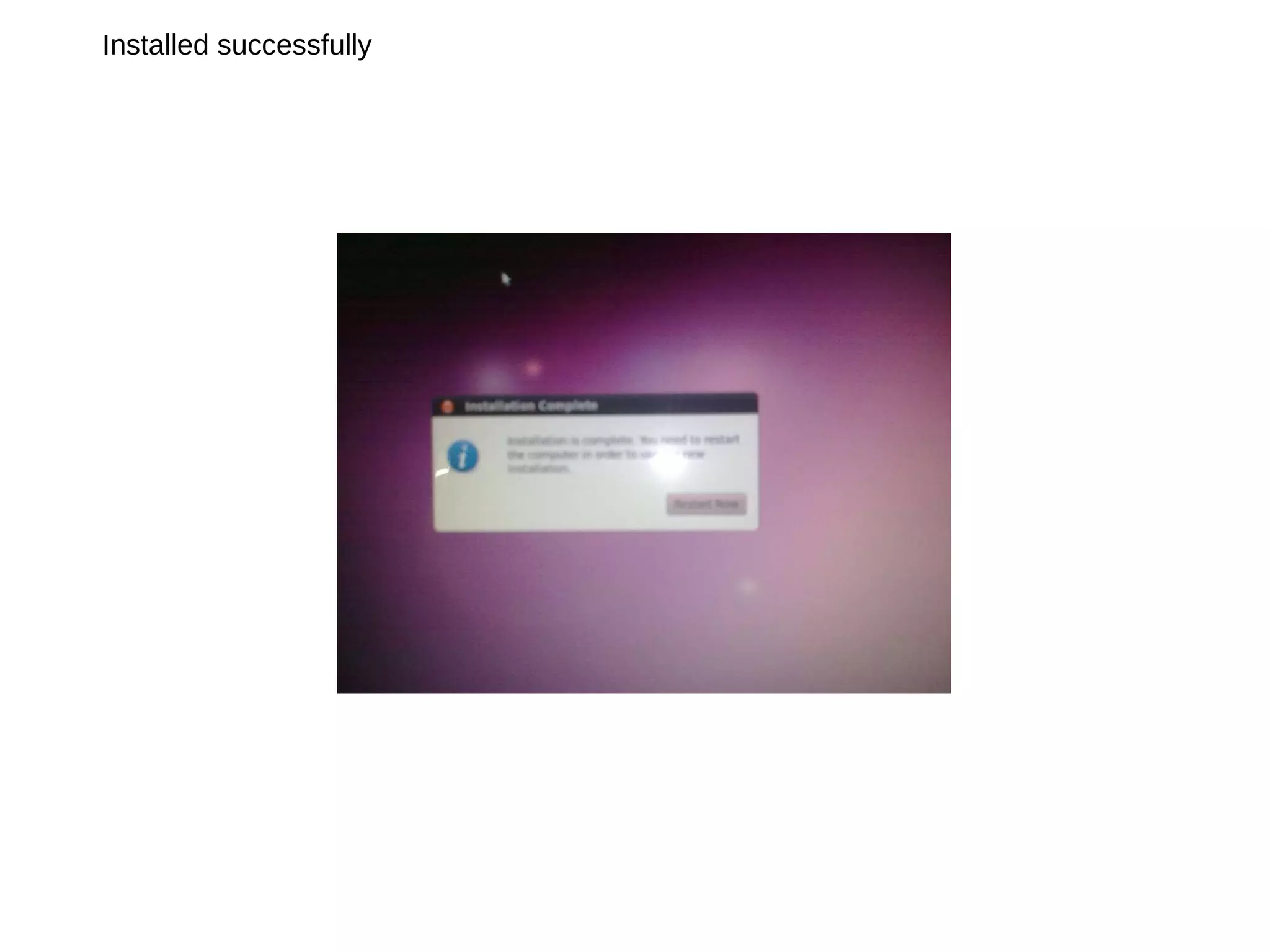 Installed successfully