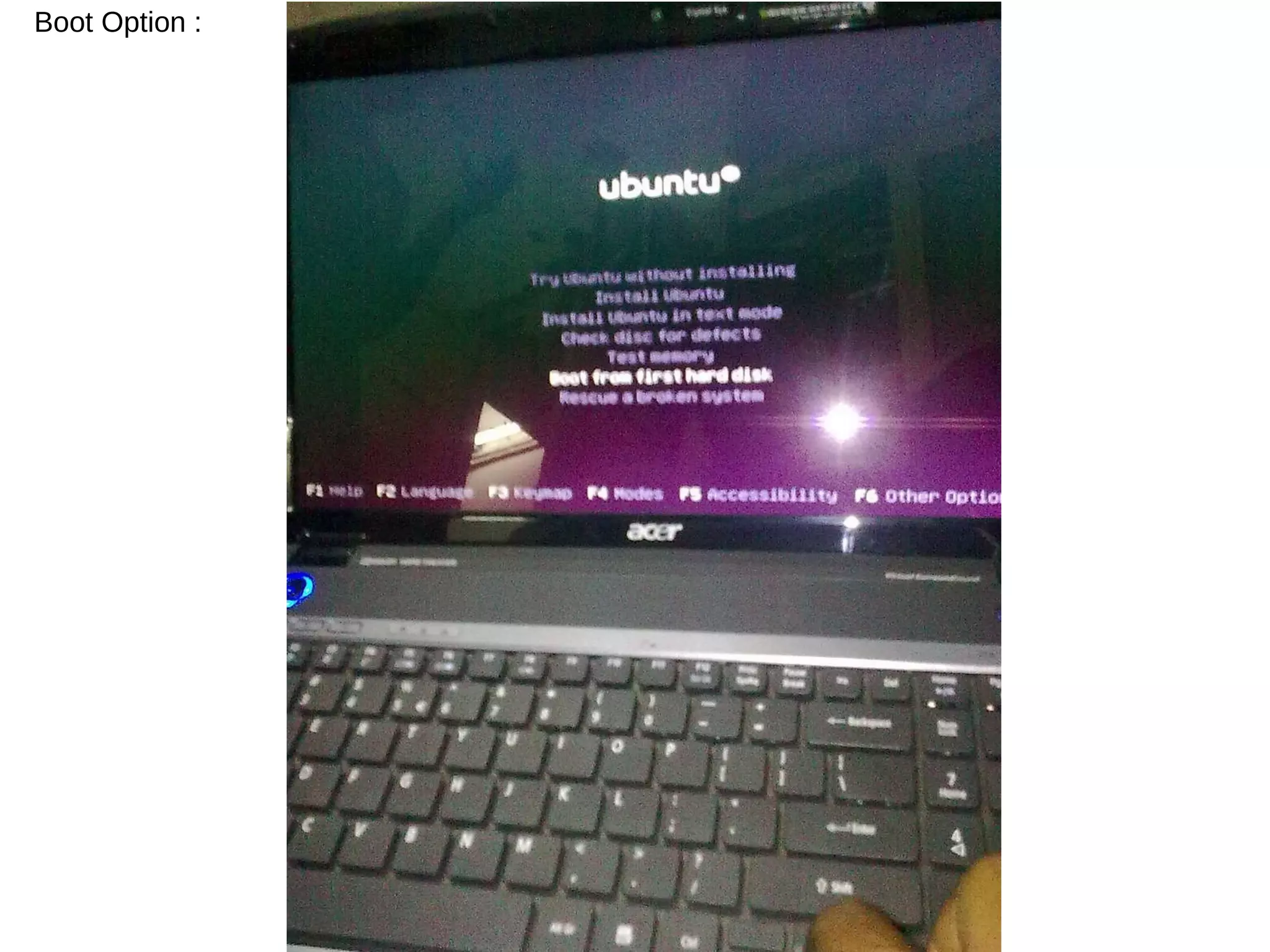 Boot Option :