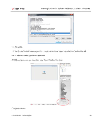 Installing AsyncPro into Delphi XE and C++Builder XE | PDF