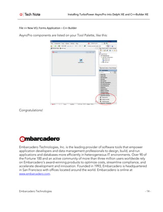 Installing AsyncPro into Delphi XE and C++Builder XE | PDF