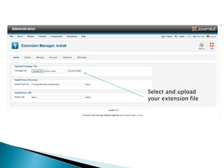 Select and upload
your extension file
 