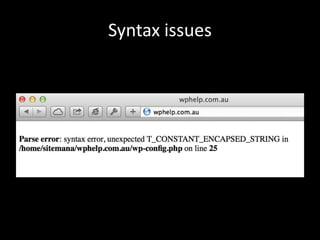 Syntax issues
 