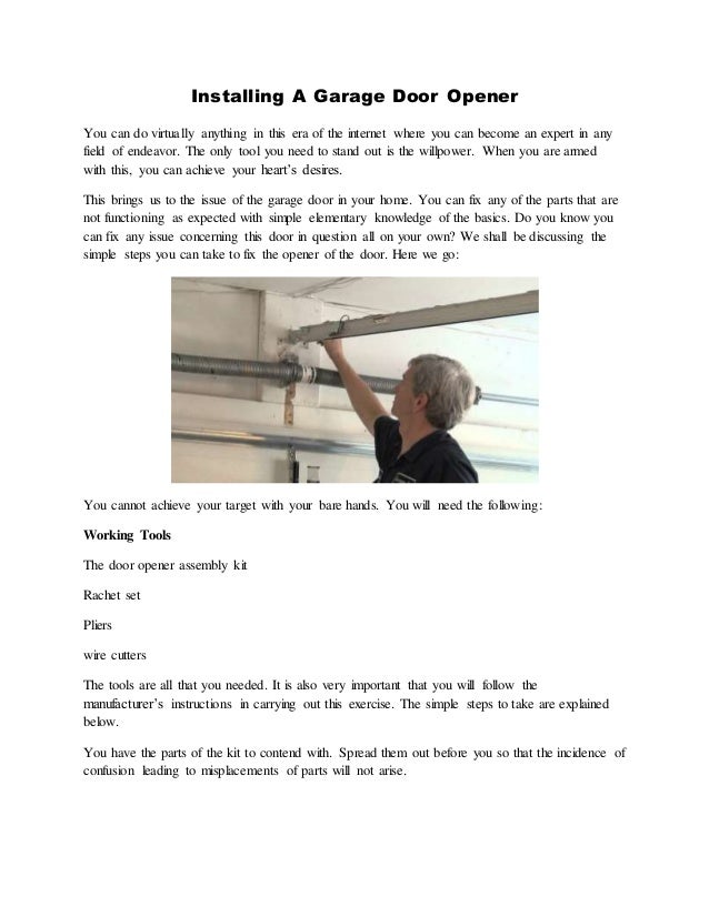 Installing A Garage Door Opener