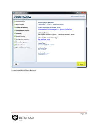 Page 23
Click done to finish the installation
 