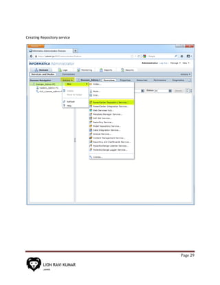 Page 29
Creating Repository service
 