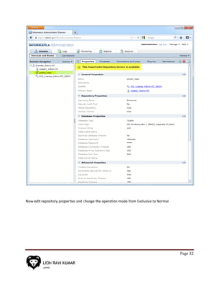 Page 32
Now edit repository properties and change the operation mode from Exclusive to Normal
 