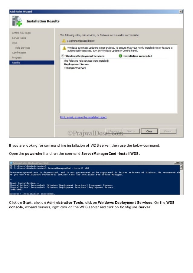 Installing and configuring windows deployment services