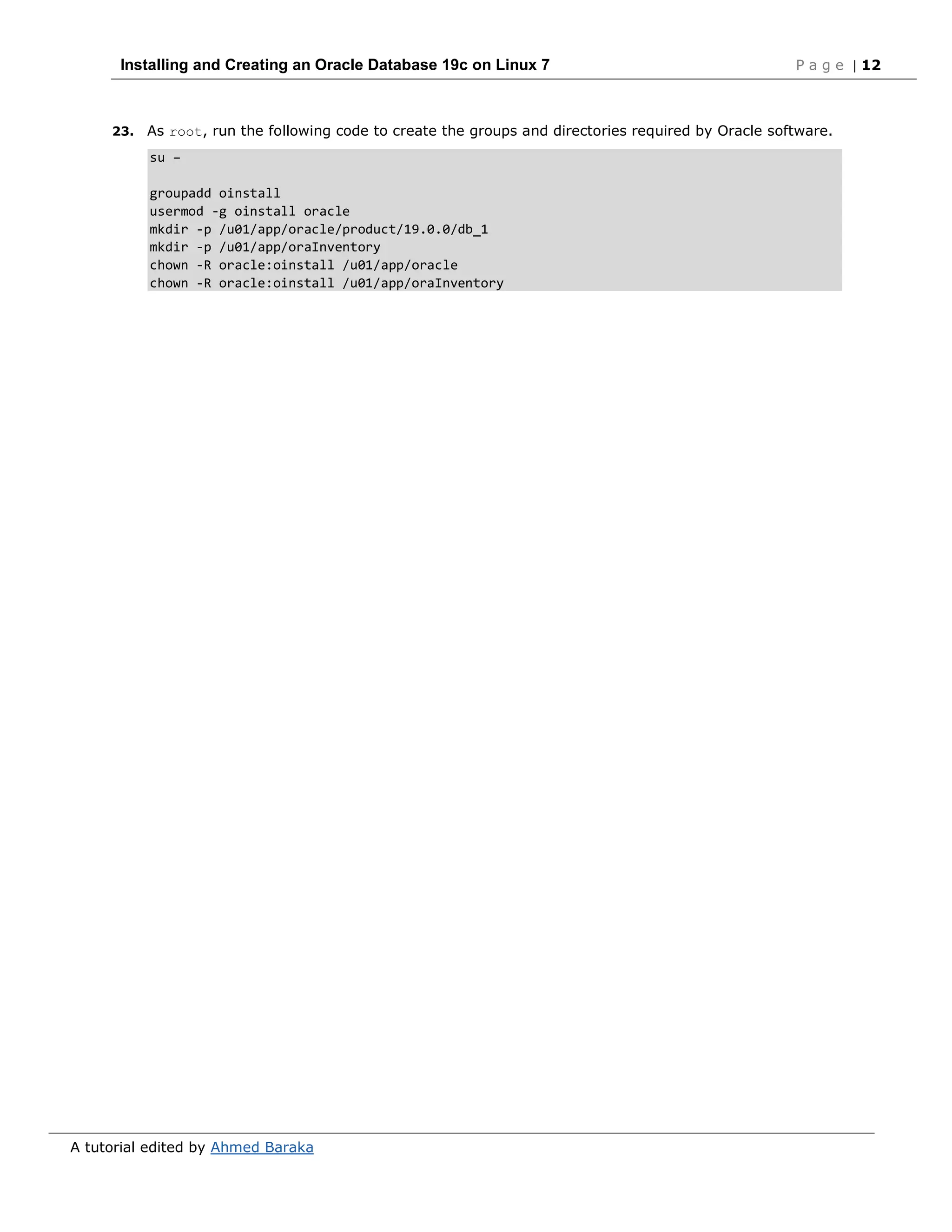 Installing and Creating an Oracle Database 19c on Linux 7.pdf