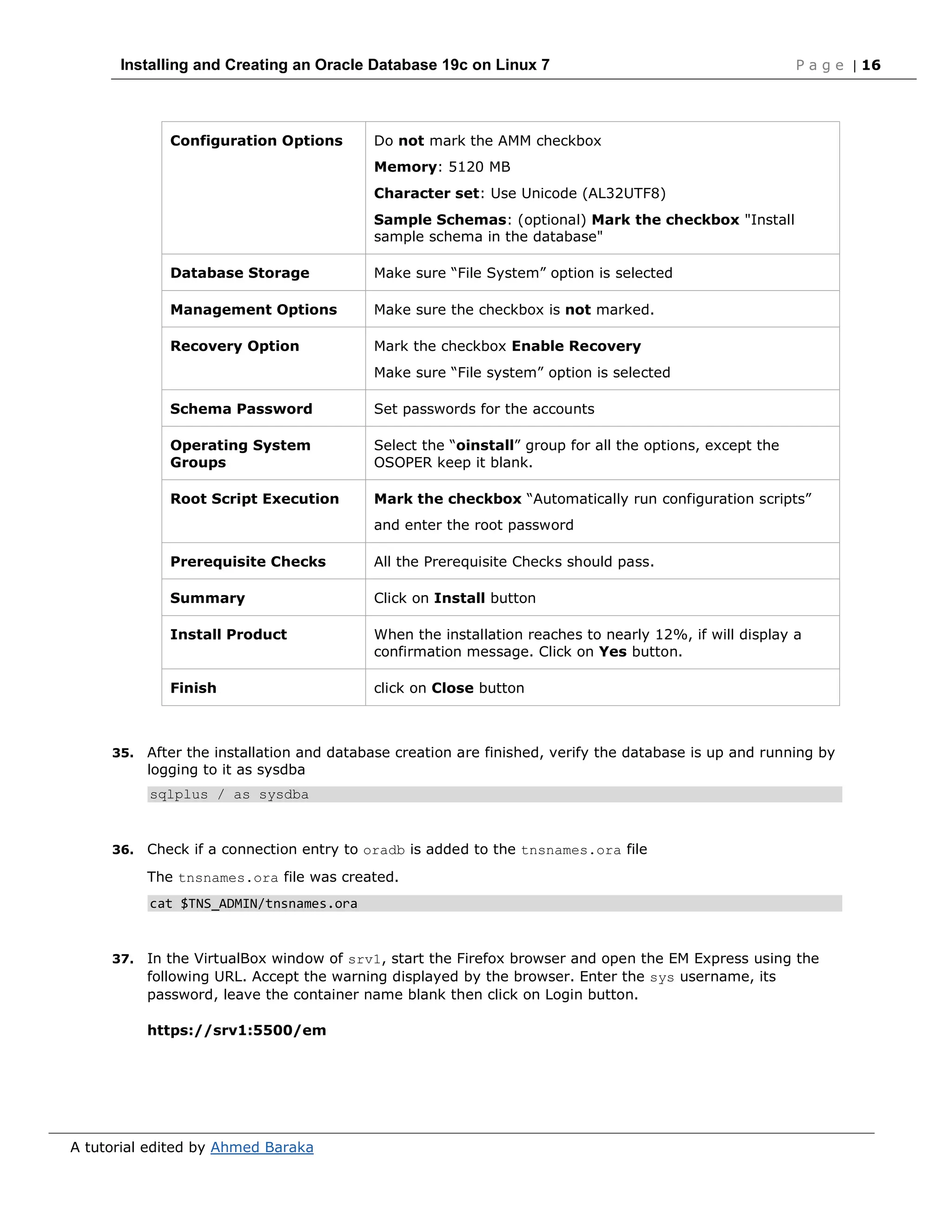 Installing and Creating an Oracle Database 19c on Linux 7.pdf