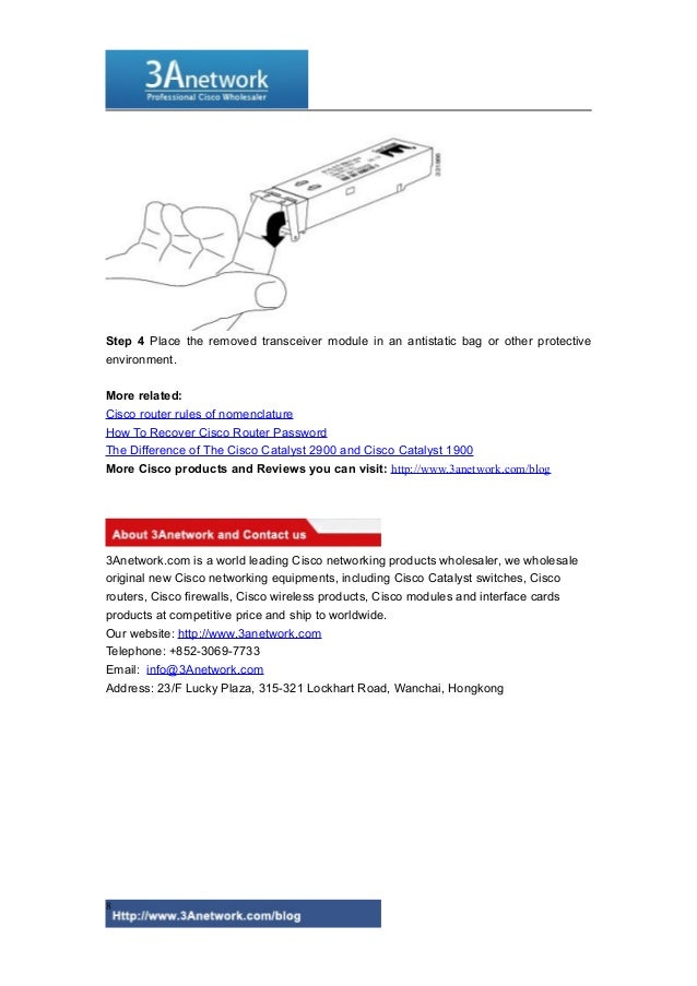 Installing and removing sfp and sfp+ transceiver modules