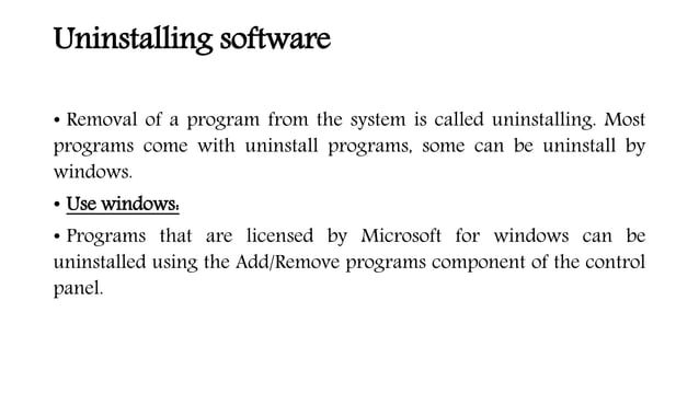 Installing and uninstalling computer software | PPTX | Shareware and ...