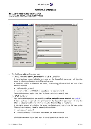 Installing and using the omni pcx enterprise pc installer v2.26 ...
