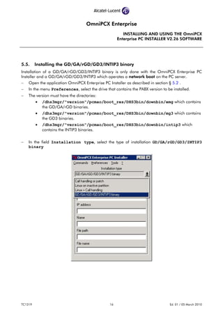 Installing and using the omni pcx enterprise pc installer v2.26 ...