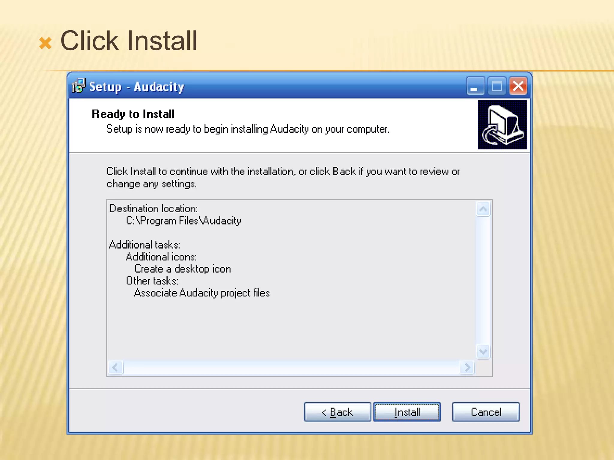 Click Install