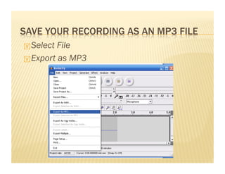  Select File
Export as MP3