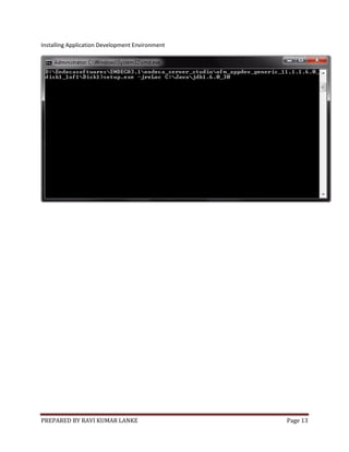 PREPARED BY RAVI KUMAR LANKE Page 13
Installing Application Development Environment
 