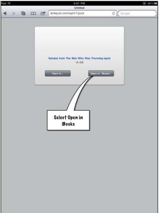 Installing ePub bookmarklet on the iPad