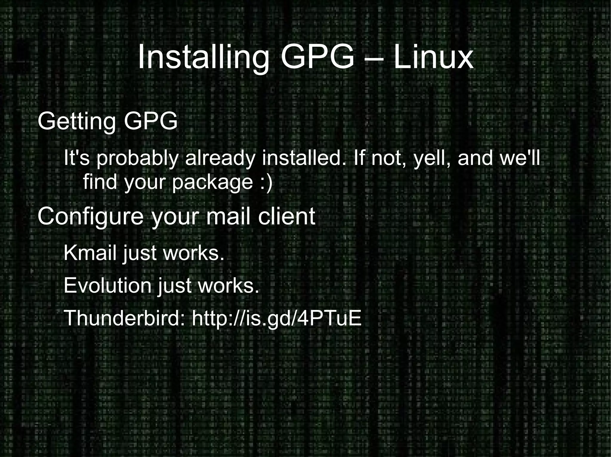 Configure Firefox to use GPG 