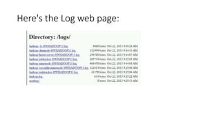 Here's the Log web page:

 