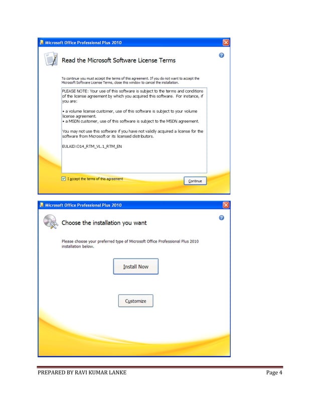Installing ms office 2010 | PDF