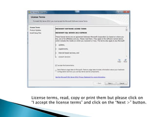 Installing ms sql server 2012 express edition | PPT