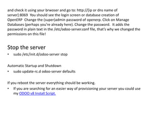 Installing odoo v8 from github | PPTX
