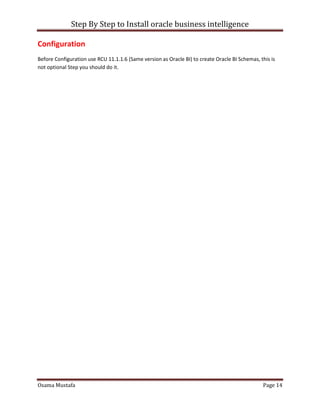 Step By Step to Install Oracle Business Intelligence | PDF