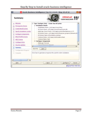 Step By Step to Install Oracle Business Intelligence | PDF