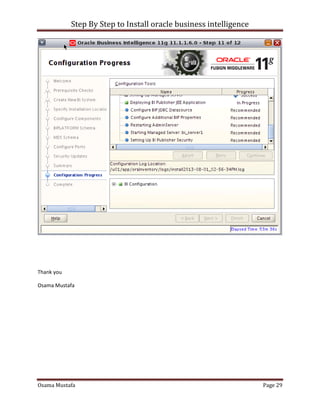 Step By Step to Install Oracle Business Intelligence | PDF