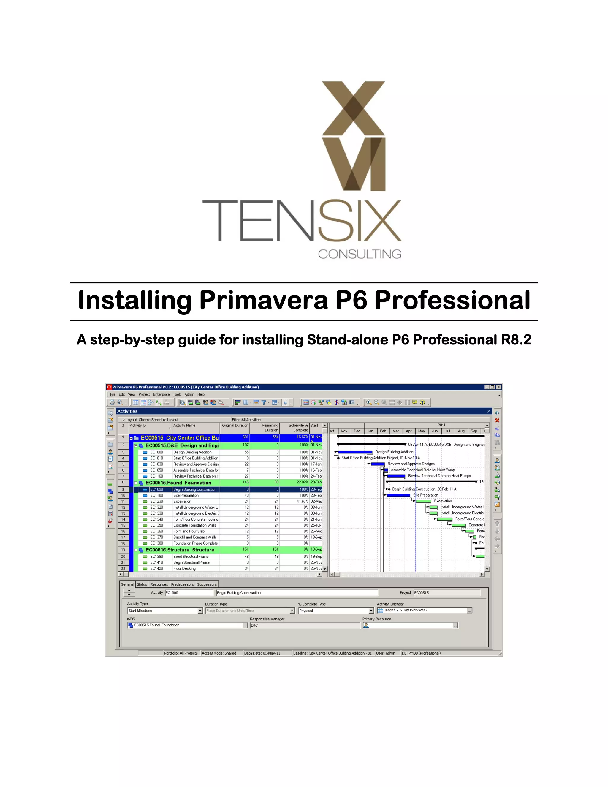 Installing Oracle Primavera P6 Professional standalone | PDF