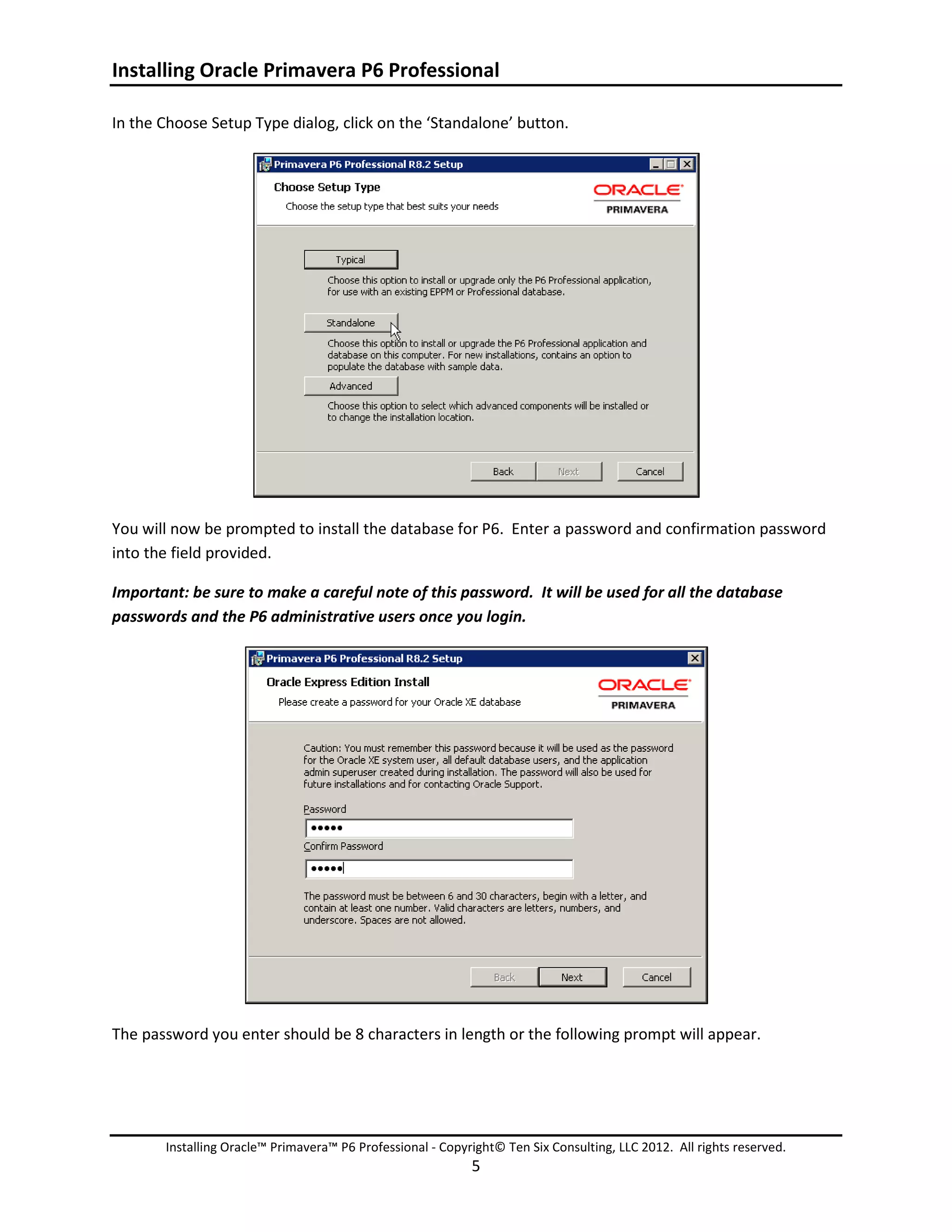 Installing Oracle Primavera P6 Professional standalone | PDF ...