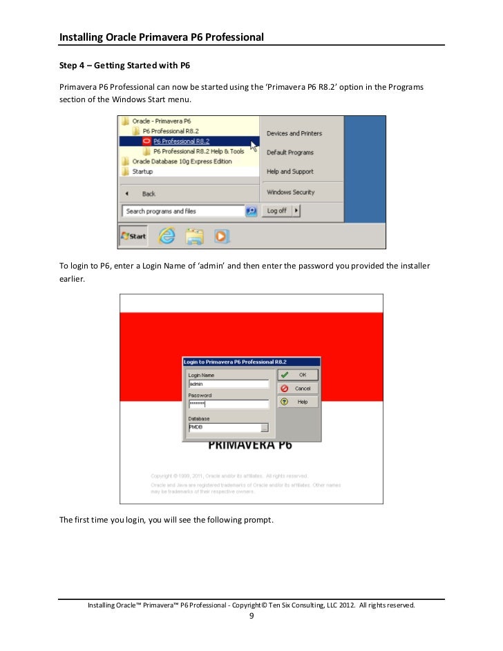 Installing oracle primavera p6 professional standalone