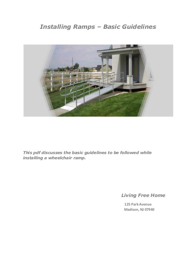 Installing Ramps Basic Guidelines