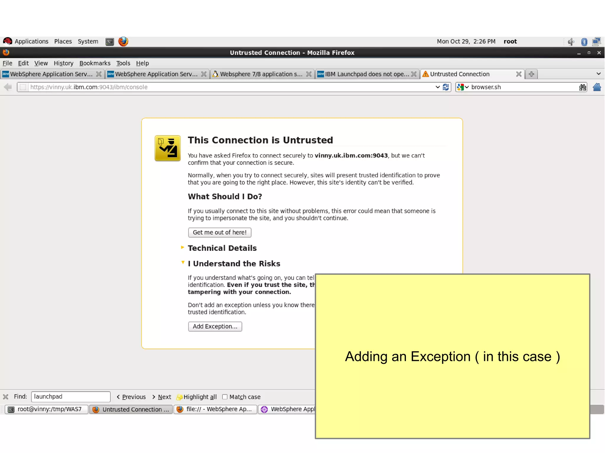 Adding an Exception ( in this case )

 