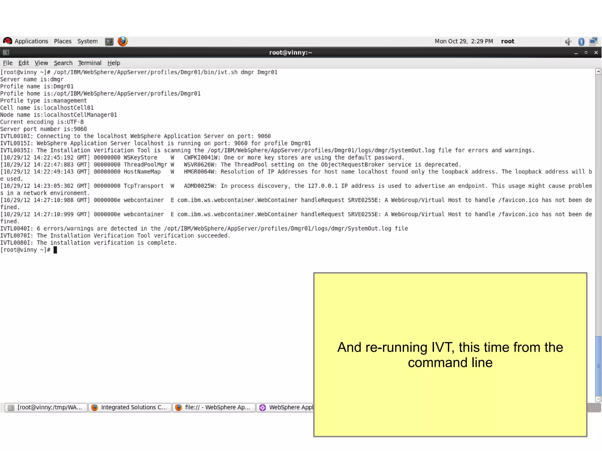 And re-running IVT, this time from the
command line

 