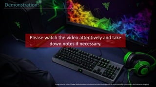 Demonstration:
Please watch the video attentively and take
down notes if necessary.
Image source: https://www.bhphotovideo.com/explora/video/buying-guide/8-recommended-camcorders-and-cameras-vlogging
 