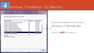 Installing windows 7 x32 x64 operating system | PPTX