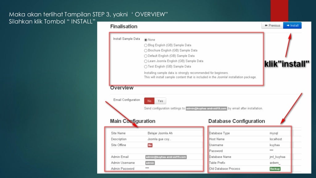 joomla xampp install