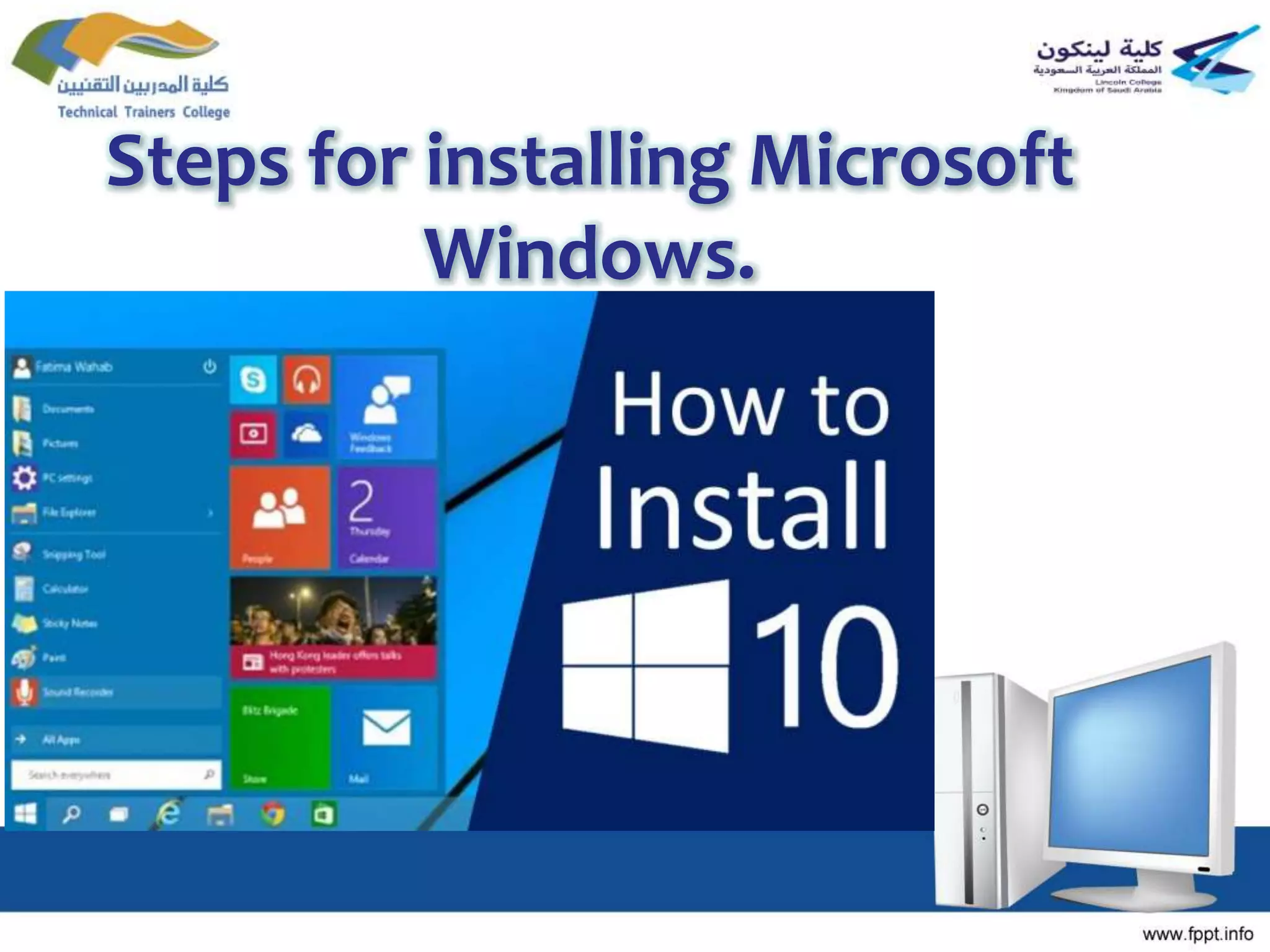 Install operating system | PPTX | Operating Systems | Computer Software ...