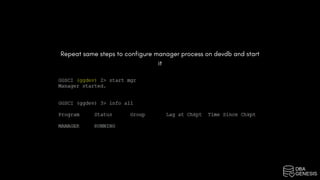 Repeat same steps to configure manager process on devdb and start
it
 