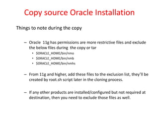 Install oracle binaris or clonse oracle home | PPT