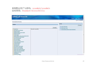 系统默认用户与密码：sysadmin/sysadmin
访问类型：Standard Accessibility




                     http://www.ochef.net   29
 
