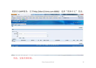 重新启动APP服务，打开http://ebsr12.kimo.com:8000/，选择“简体中文” 登录。




 至此，安装全部结束。
                     http://www.ochef.net          42
 